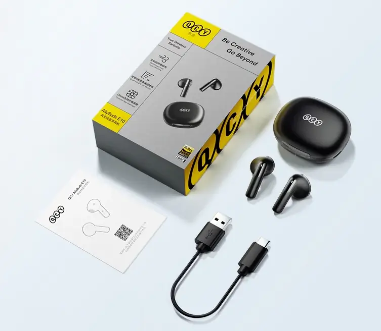 اقلام داخل جعبه qcy ailybuds e10