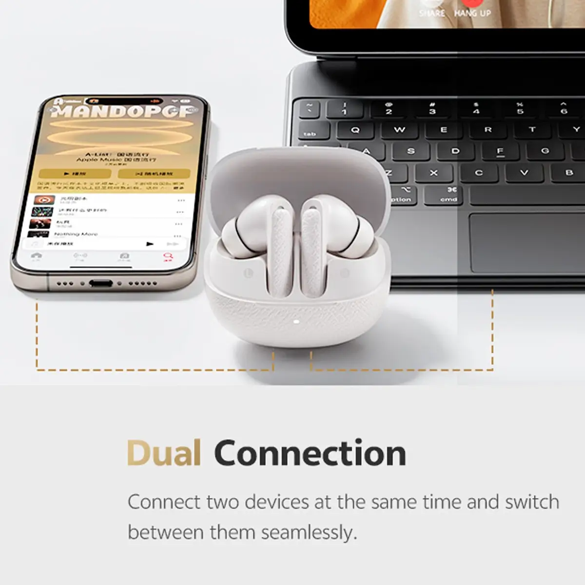 اتصال به دو دستگاه همزمان در qcy ht15