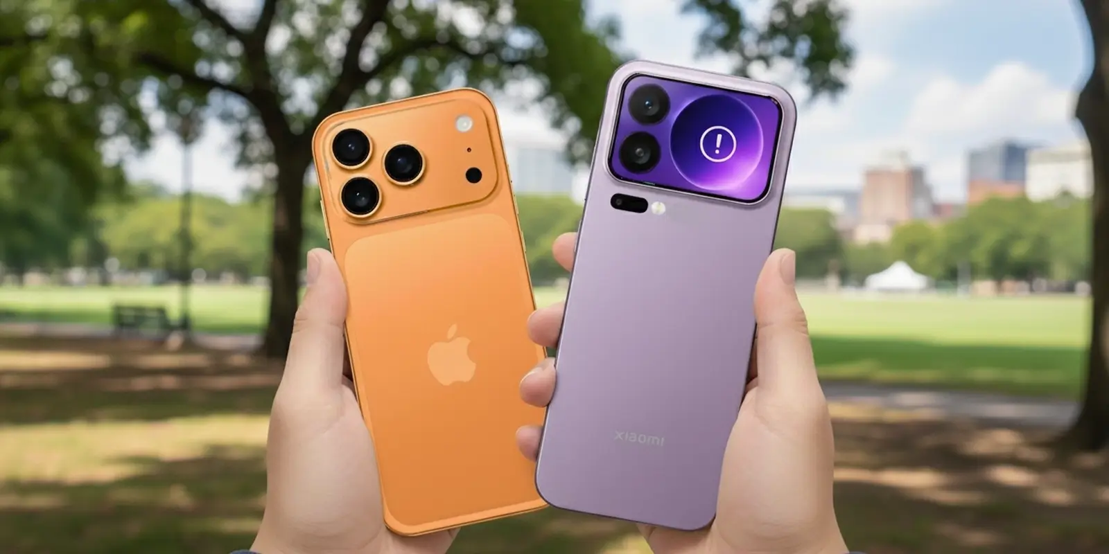 مقایسه صفحه نمایش آیفون 17 پرو مکس و شیائومی 17 پرو مکس