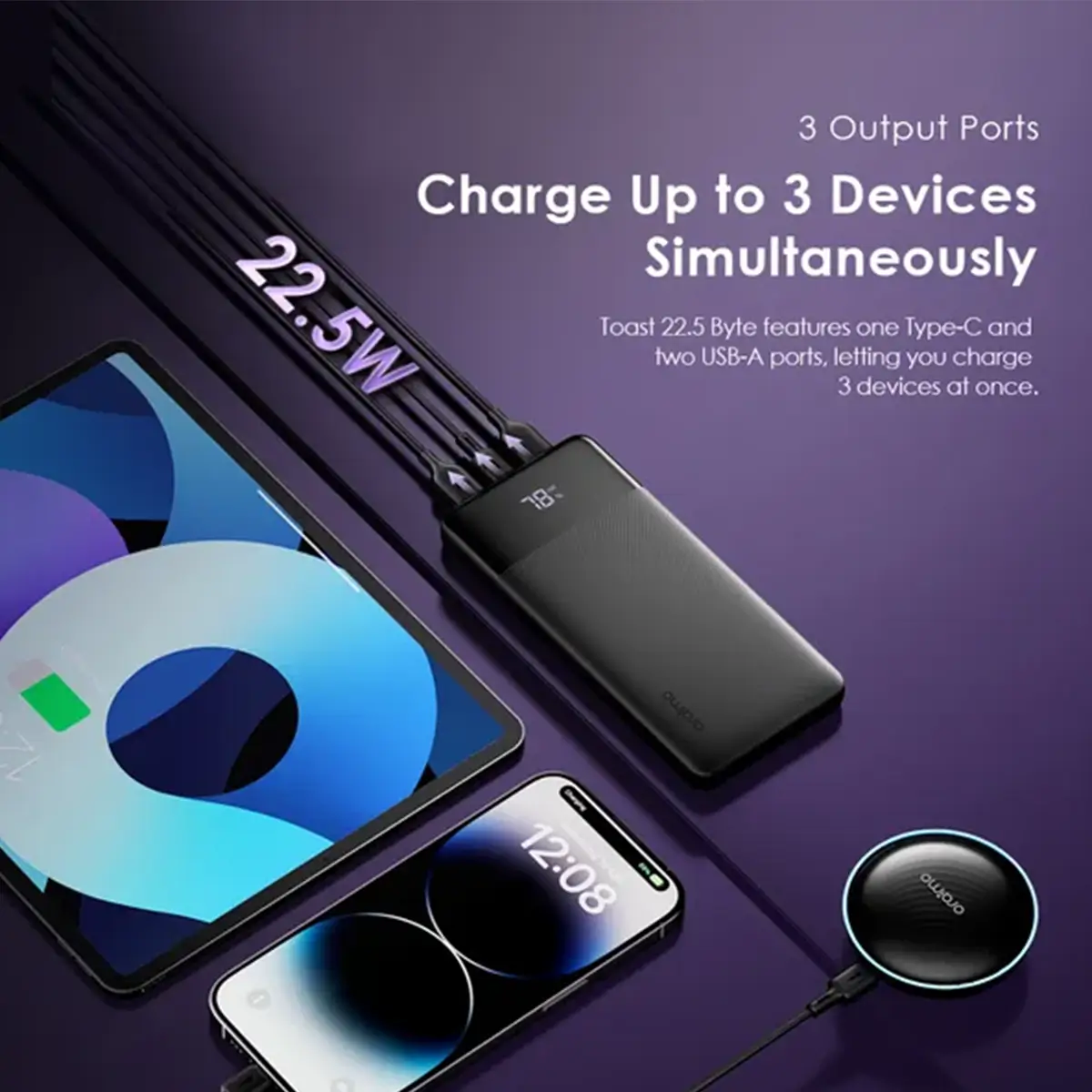 پاور بانک اورایمو مدل Toast با ظرفیت 10000mAh و توان 22.5W