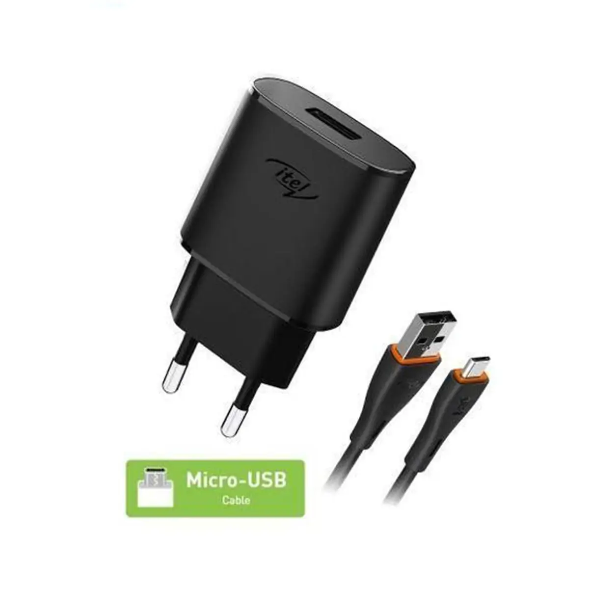 شارژر دیواری 1 آمپر آیتل مدل itel ICW-051E به همراه کابل Micro-USB